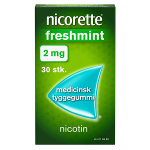 Nicorette Freshmint 2 mg 30 stk Medicinsk tyggegummi
