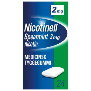 Nicotinell Spearmint 2 mg 24 stk Medicinsk tyggegummi