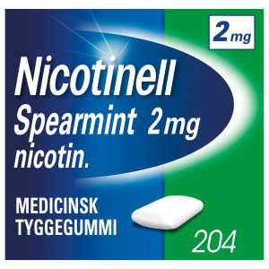 Nicotinell Spearmint 2 mg 204 stk Medicinsk tyggegummi