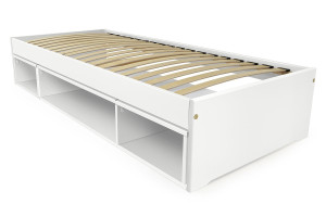 ABC MEUBLES Letto contenitore singolo Maël 90x200 -  Bianco