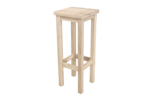 ABC MEUBLES Sgabello alto in legno -  Legno Grezzo (senza vernice)