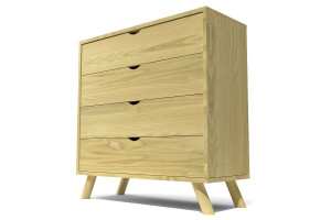 ABC MEUBLES Commode Scandinave en bois massif Viking - Miel
