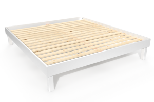 ABC MEUBLES Queensize Bett 180x200 Massivholz Komfort - Weiß