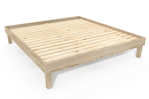 ABC MEUBLES Queensize Bett 180x200 Massivholz Komfort - Roh (ohne Lack)