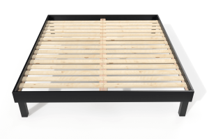ABC MEUBLES Queensize Bett 180x200 Massivholz Komfort - Schwarz