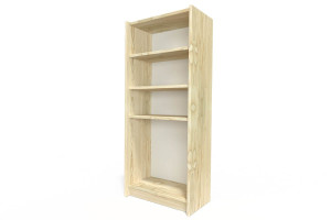ABC MEUBLES Bücherregal aus Holz - Roh (ohne Lack)