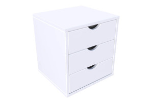 ABC MEUBLES 3-Schubladencontainer - Weiß