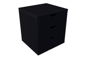ABC MEUBLES 3-Schubladencontainer - Schwarz