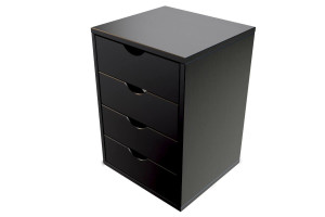 ABC MEUBLES Schubladencontainer mit 4 Schubladen - Schwarz