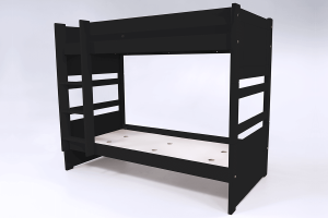 ABC MEUBLES Etagenbett 2 Sitzer 90x190 teilbar Holz Duo - Schwarz