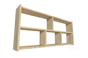 ABC MEUBLES Bett regal Breite 140cm aus Holz für hochbett - Roh (ohne Lack)