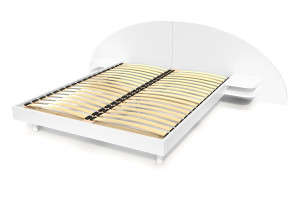 ABC MEUBLES Letto 140x200 2 posti in legno con testiera e comodini ARC -  Bianco