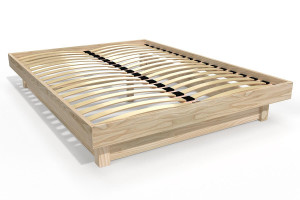 ABC MEUBLES Letto a piattaforma 140x200 in legno massiccio -  Legno Grezzo (senza vernice)