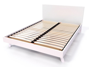ABC MEUBLES Skandinavisches Bett Viking 140x190 aus Massivholz - Weiß