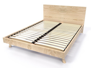 ABC MEUBLES Skandinavisches Bett Viking 140x200 aus Massivholz - Roh (ohne Lack)