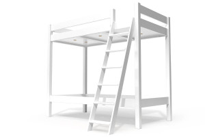 ABC MEUBLES Etagenbett 2 Plätze 90x190 geneigte Skala Holz ABC - Weiß