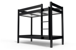 ABC MEUBLES Etagenbett 2 Plätze 90x190 rechts Skala Holz ABC - Schwarz