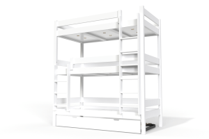ABC MEUBLES Etagenbett 4 Plätze 90X190 holz ABC - Weiß