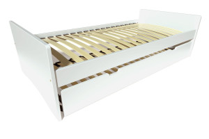 ABC MEUBLES Ausziehbett 90x190 ABC aus Massivholz - Weiß