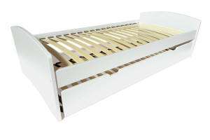 ABC MEUBLES Lit gigogne 80x190 Happy pin massif - Blanc