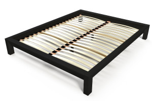 ABC MEUBLES Holzbett 160x200 King Solid - Schwarz