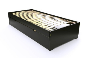 ABC MEUBLES Ausziehbares bett 80x190 Malo aus Massivholz - Schwarz