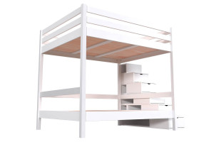 ABC MEUBLES Letto a castello matrimoniale Sylvia 160x200 -  Bianco