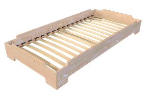 ABC MEUBLES Stapelbett 80x190 - 1 Platz aus Massivholz - Roh (ohne Lack)