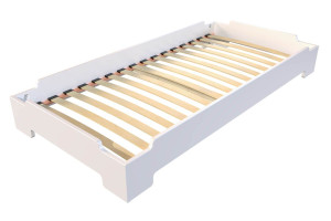 ABC MEUBLES Stapelbett 80x200 - 1 Platz aus Massivholz - Weiß