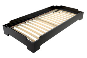 ABC MEUBLES Stapelbett 80x200 - 1 Platz aus Massivholz - Schwarz