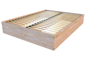 ABC MEUBLES Bettkasten 2-Sitzer aus Massivholz robust - 140x190 - Roh (ohne Lack)