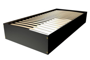 ABC MEUBLES Bettkasten 90x190 - 1 Platz aus Massivholz - Schwarz