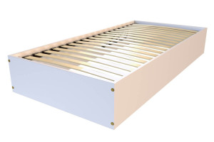 ABC MEUBLES Bettkasten 90x200 - 1-Sitzer aus Massivholz - Weiß