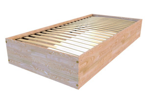 ABC MEUBLES Bettkasten 90x200 - 1-Sitzer aus Massivholz - Roh (ohne Lack)