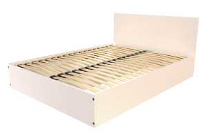 ABC MEUBLES Letto  2 posti contenitore con testiera in legno - 160x200 -  Bianco