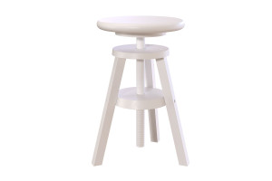 ABC MEUBLES Sgabello regolabile a vite in legno -  Bianco