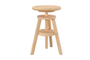 ABC MEUBLES Sgabello regolabile a vite in legno -  Legno Grezzo (senza vernice)