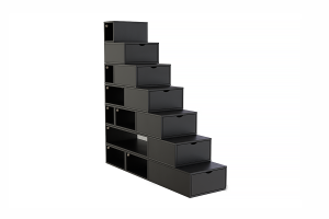 ABC MEUBLES Treppenregal 175 cm - Schwarz