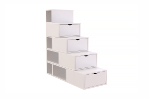 ABC MEUBLES Scaffale a scala 125 cm -  Bianco