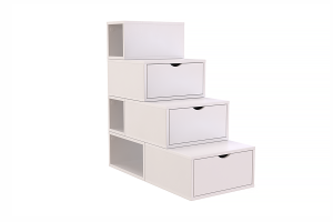 ABC MEUBLES Treppenregal 100 cm - Weiß