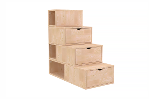 ABC MEUBLES Treppenregal 100 cm - Roh (ohne Lack)