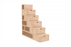 ABC MEUBLES Scaffale a scala 150 cm -  Legno Grezzo (senza vernice)