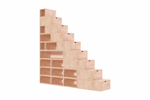 ABC MEUBLES Scaffale a scala 225 cm -  Legno Grezzo (senza vernice)