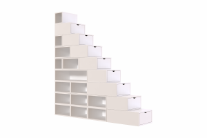 ABC MEUBLES Treppenregal 225 cm - Weiß