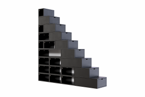 ABC MEUBLES Treppenregal 225 cm - Schwarz