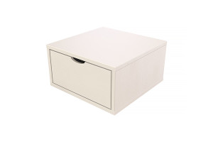 ABC MEUBLES Aufbewahrungswürfel Holz 50x50 cm + Schublade - Weiß