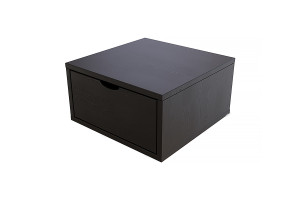 ABC MEUBLES Aufbewahrungswürfel Holz 50x50 cm + Schublade - Schwarz