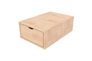 ABC MEUBLES Cubo portaoggetti 75x50 cm + cassetto -  Legno Grezzo (senza vernice)