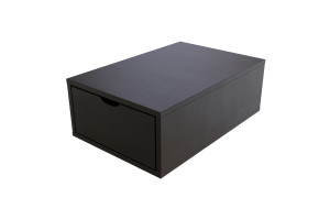 ABC MEUBLES Aufbewahrungswürfel Holz 75x50 cm + Schublade - Schwarz