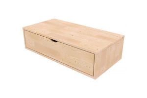 ABC MEUBLES Aufbewahrungswürfel Holz 100x50 cm + Schublade - Roh (ohne Lack)